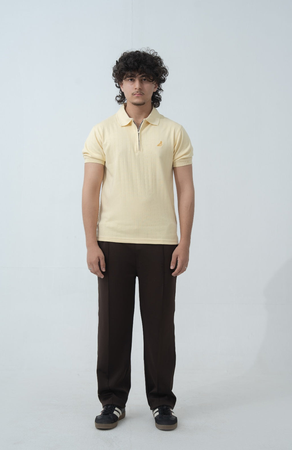 Sandstone Drop Needle Quarter Zip Polo