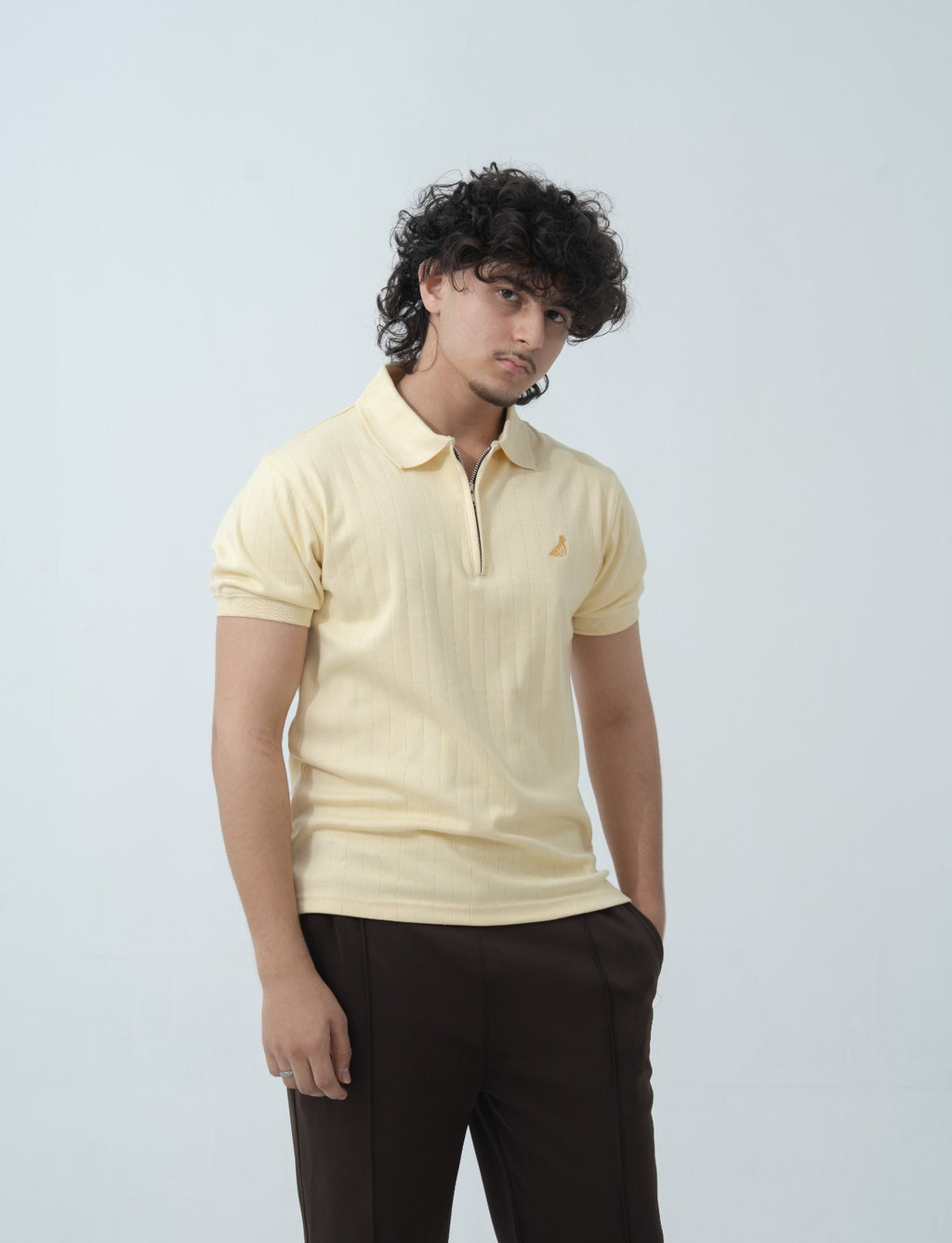 Sandstone Drop Needle Quarter Zip Polo