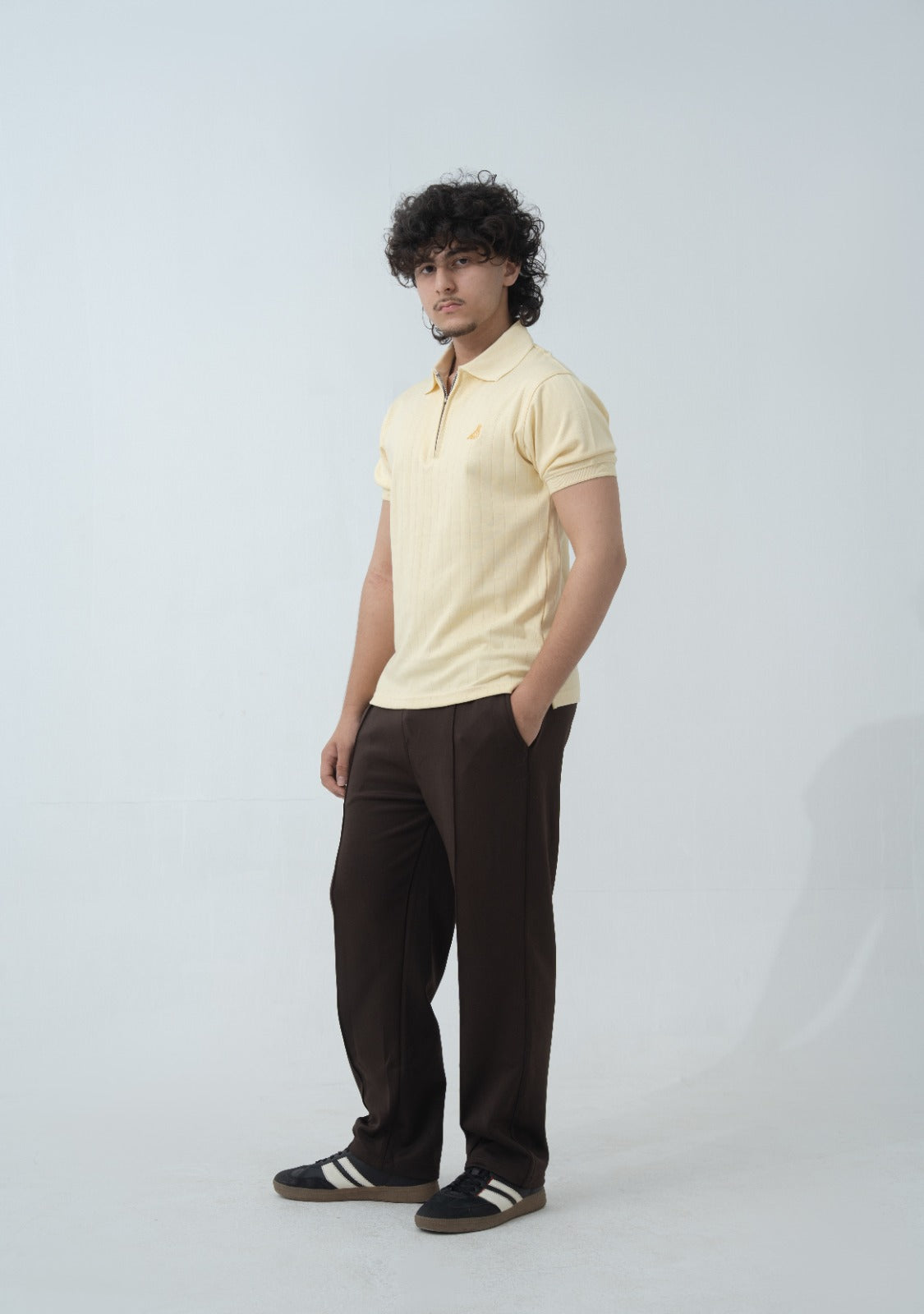 Sandstone Drop Needle Quarter Zip Polo