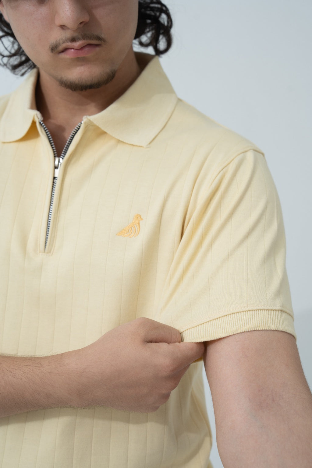 Sandstone Drop Needle Quarter Zip Polo