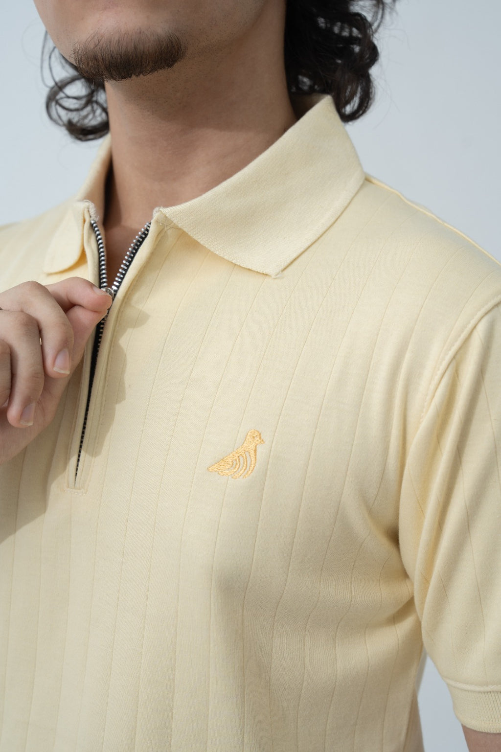 Sandstone Drop Needle Quarter Zip Polo