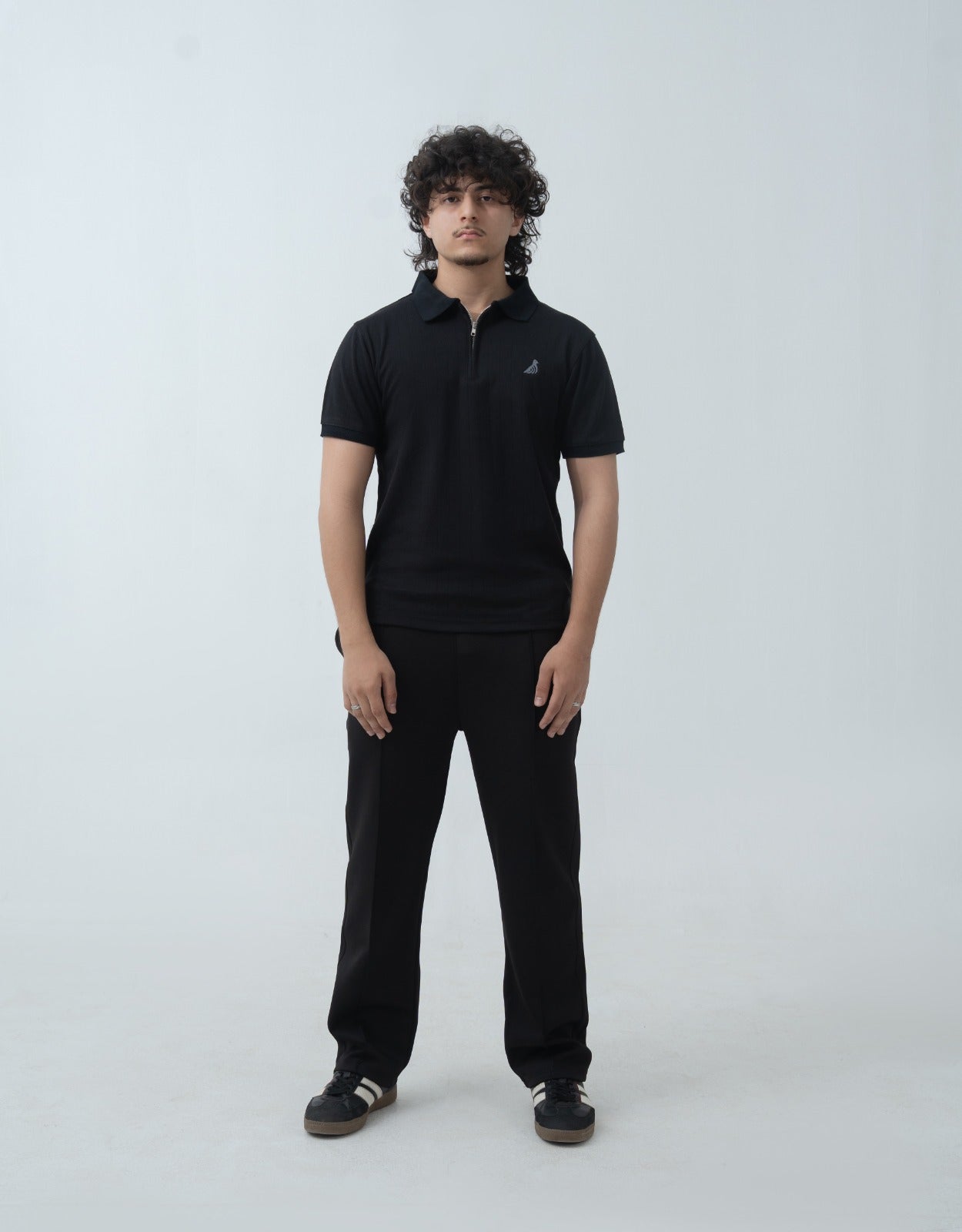 Obsidian Drop Needle Quarter Zip Polo (Male)