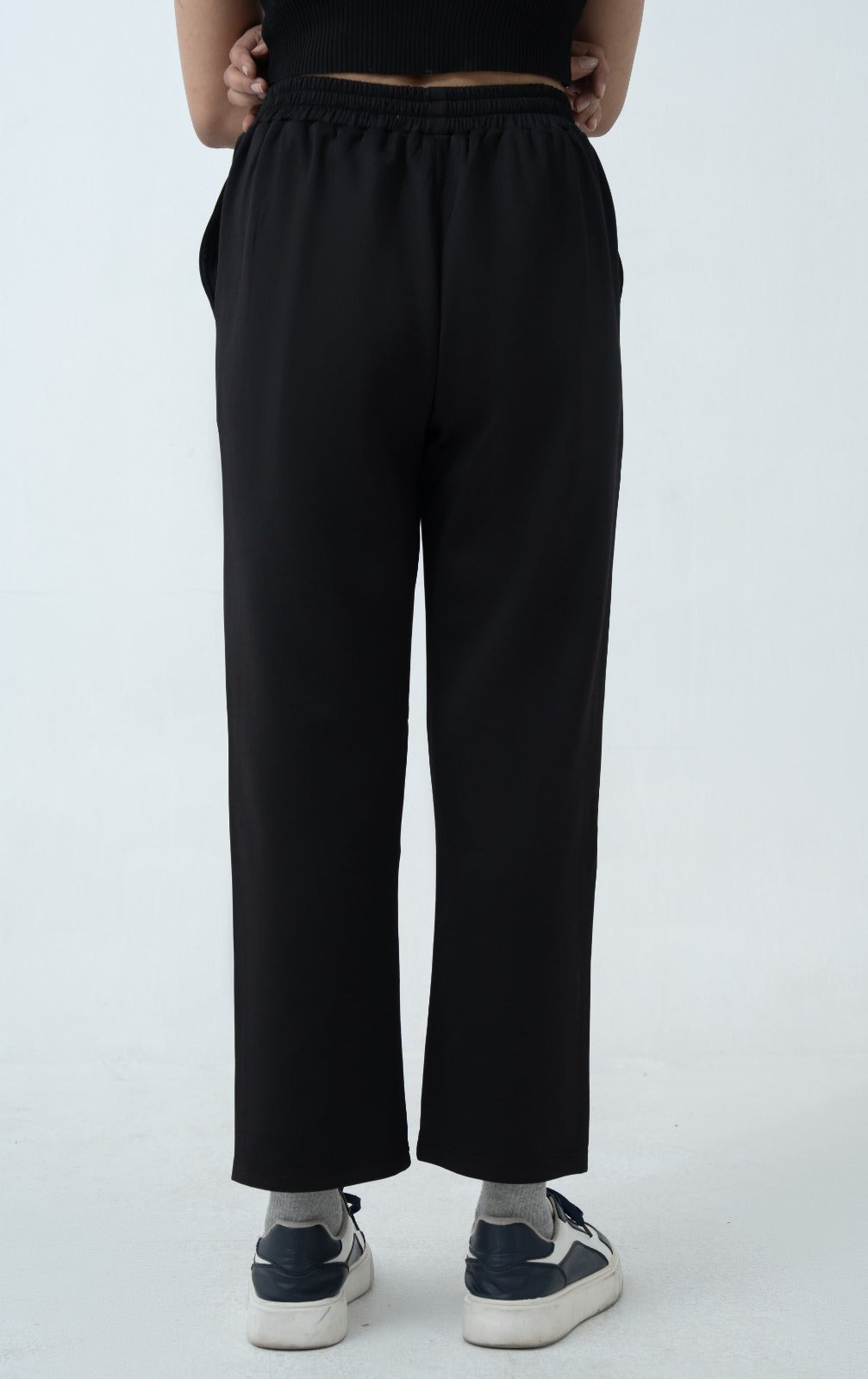 Onyx Black Cotton Terry Trouser