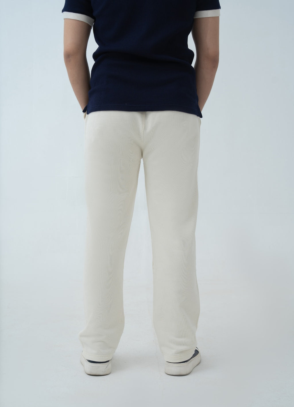 Ash White Cotton Terry Trouser