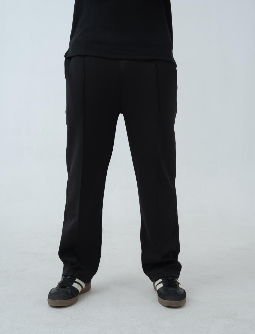 Echo Pleated Scuba Trousers Carbon Black