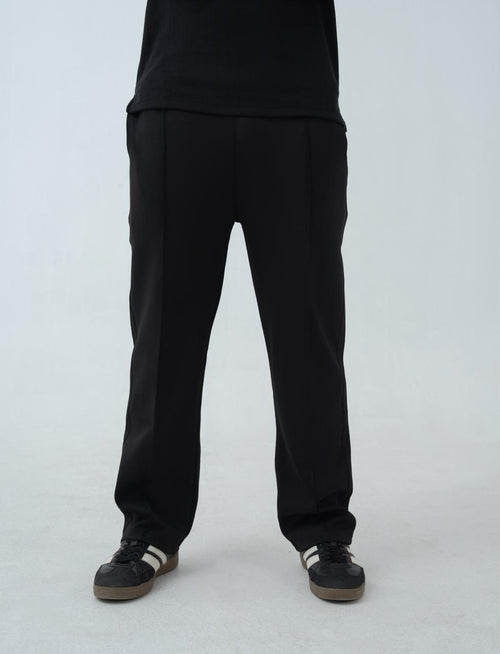 Echo Pleated Scuba Trousers Carbon Black