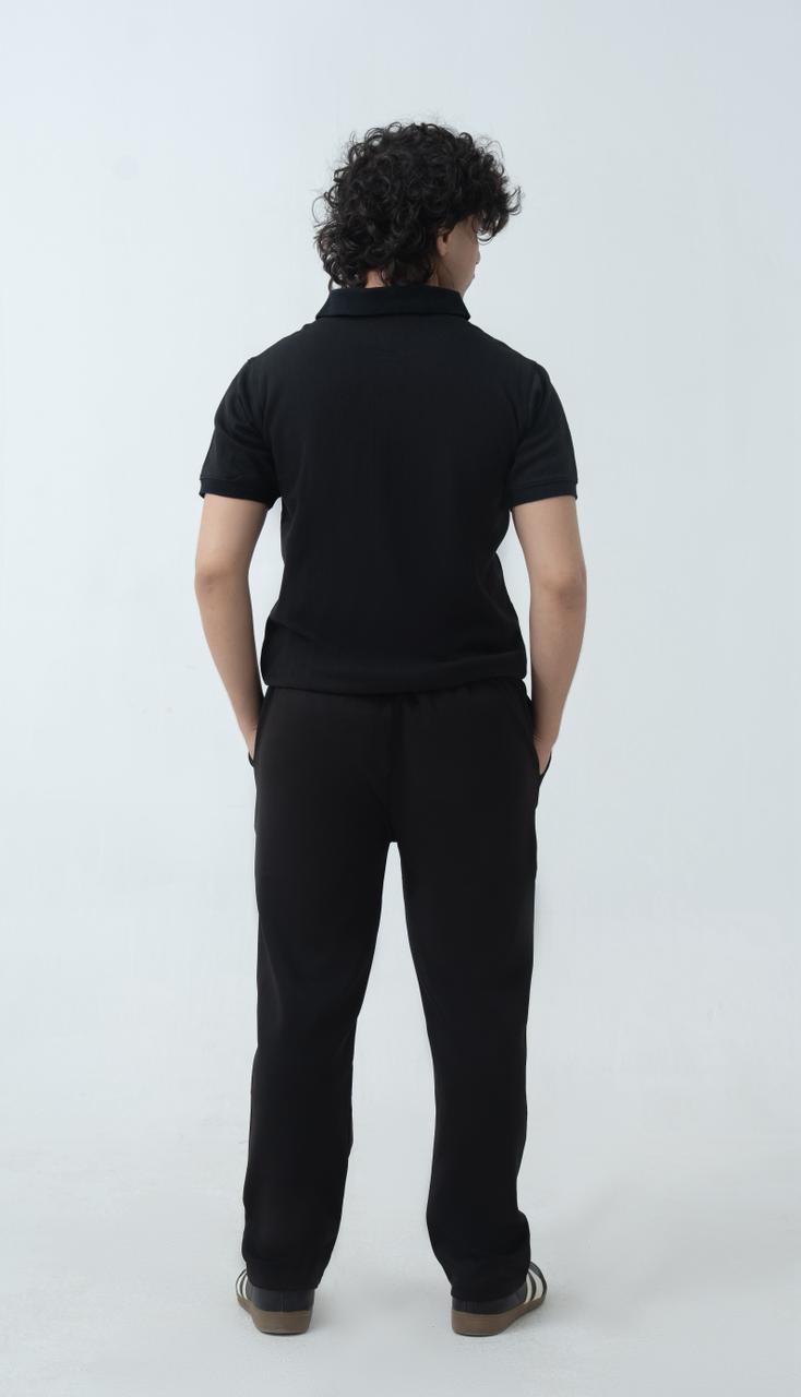 Echo Pleated Scuba Trousers Carbon Black