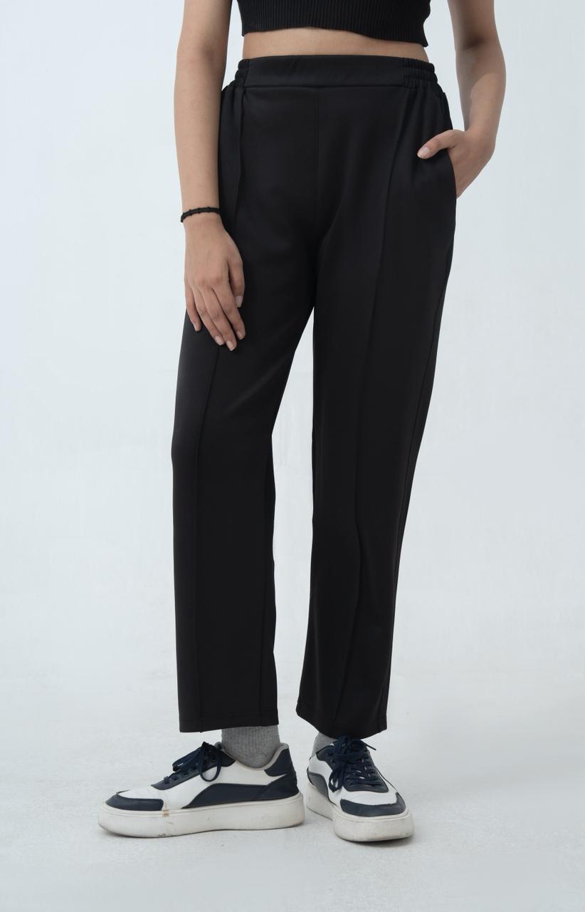 Echo Pleated Scuba Trousers Carbon Black