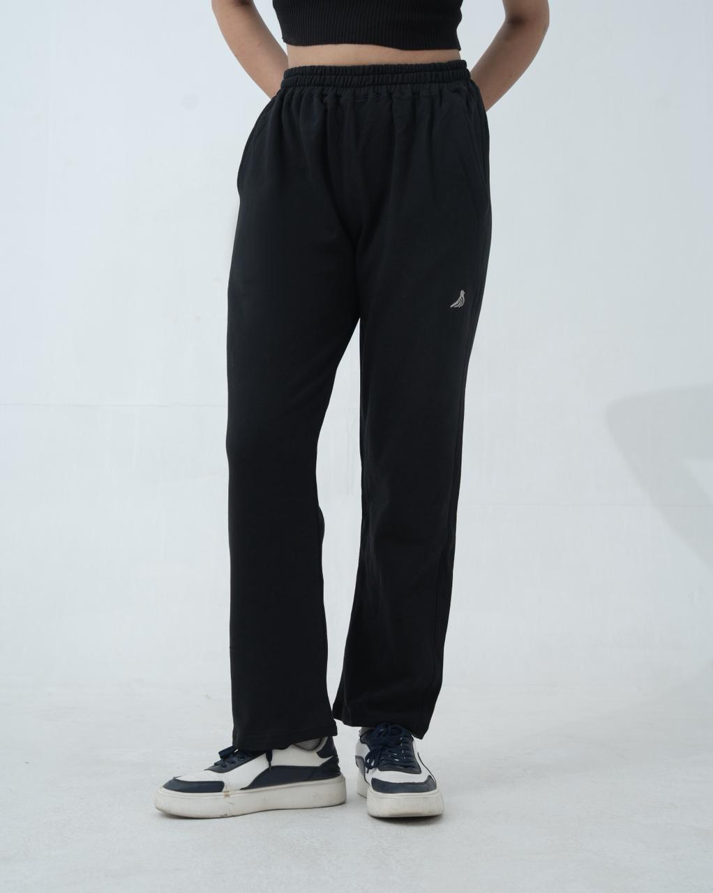 Onyx Black Cotton Terry Trouser (Unisex)