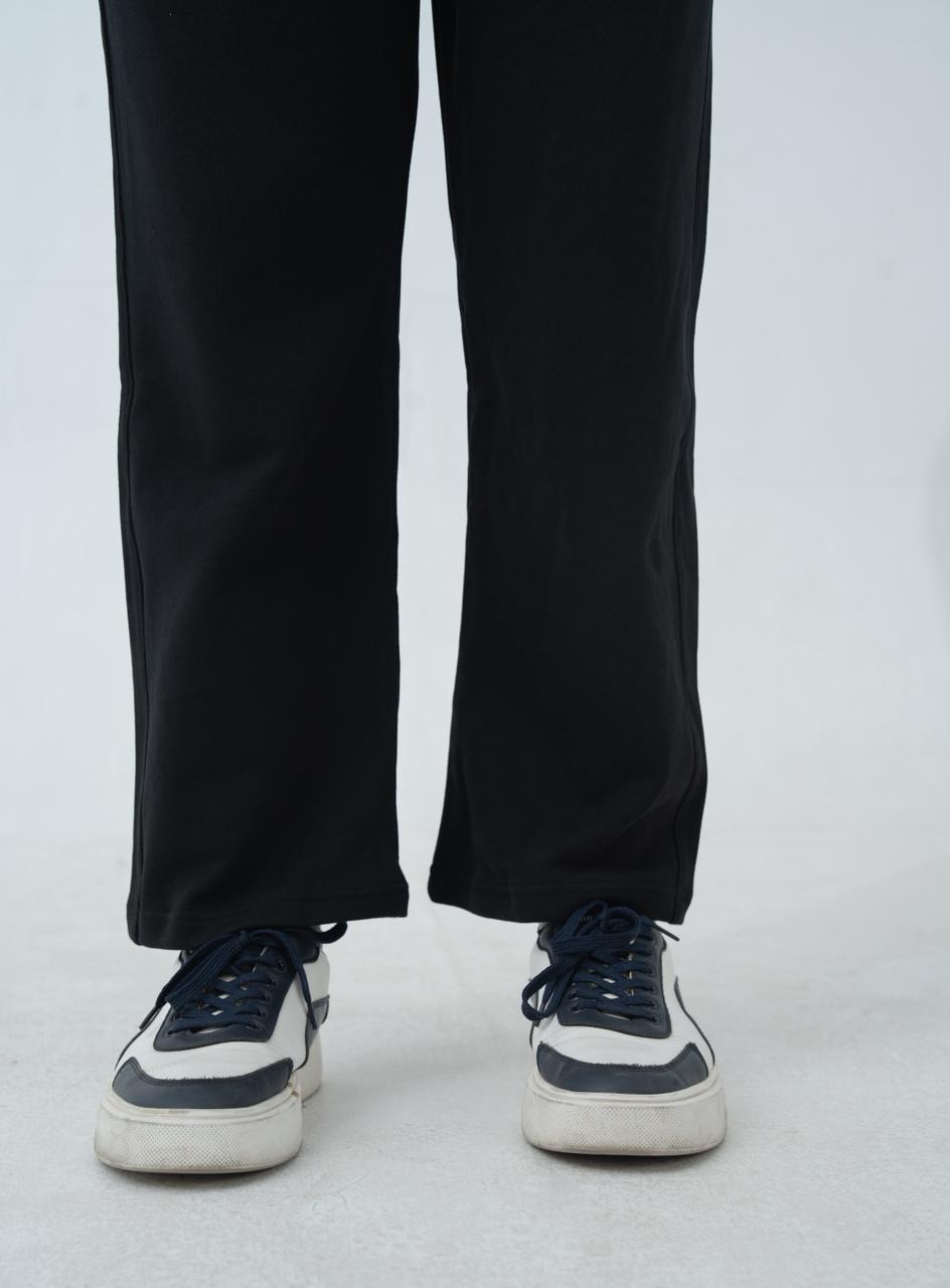 Onyx Black Cotton Terry Trouser (Unisex)