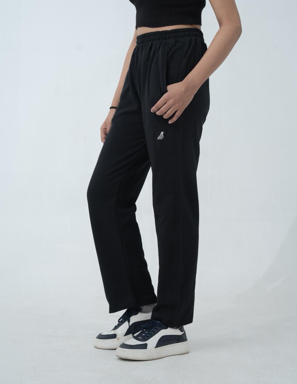 Onyx Black Cotton Terry Trouser (Unisex)