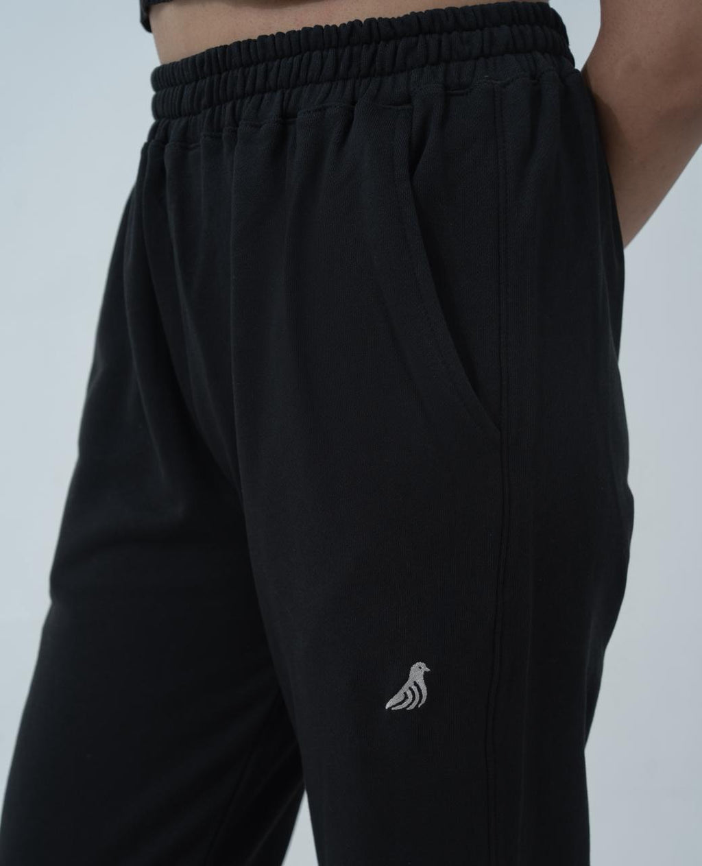Onyx Black Cotton Terry Trouser (Unisex)